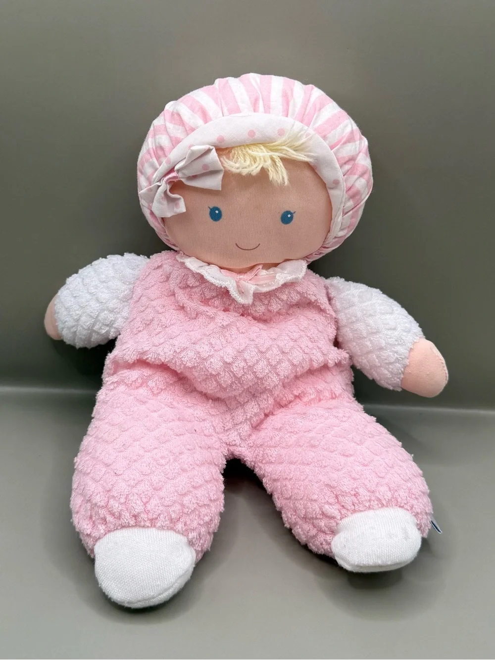 Vintage Eden Soft Baby Doll Terry Cloth Lovey Plush Stuffed Baby Doll